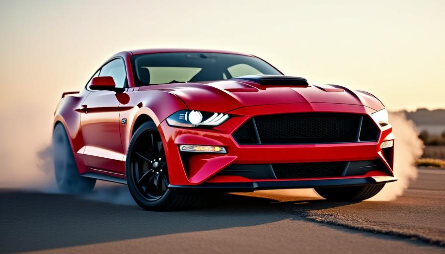 Beryl Boost Performance supercharged red Ford Mustang GT