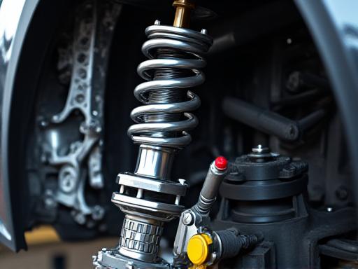 Performance coilover suspension system installed on a vehicle